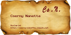 Cserny Nanetta névjegykártya